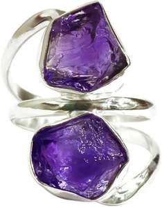 แหวนเงินแท้ 925 ประดับพลอยแอมะทิสต์ธรรมชาติ สำหรับผู้หญิง ของขวัญวันเกิดเดือนกุมภาพันธ์ ของขวัญคริสต์มาส เครื่องประดับทำมือ - Product Image 1