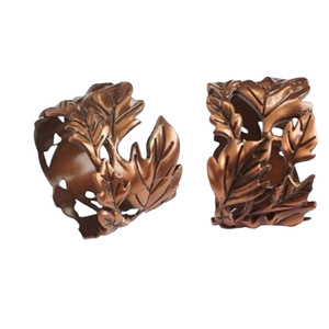 Ensemble de 6 ronds de serviette en métal de qualité supérieure porte-mouchoirs en forme de feuille pour dîner, banquets de mariage, table, garnie - Product Image 2