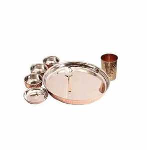 Service de vaisselle Kansa Thali en bronze pur de qualité supérieure pour l'Inde Service de table Meilleur kansa Thali traditionnel indien - Product Image 4