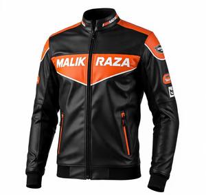 Chaqueta de Cuero Vacuno al por Mayor Malik Raza, Cintura Ajustable, Protectores CE, Corte de Carreras para Hombre y Mujer, Descuentos por Compra al por Mayor - Product Image 3
