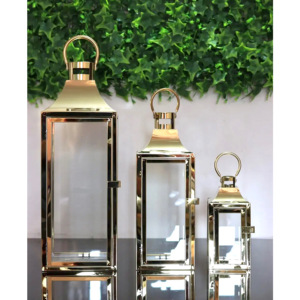 Portavelas de metal de acero inoxidable con acabado cromado pulido, linternas en forma de pilar para el hogar/exterior para tarros, nuevos diseños - Product Image 5