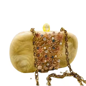 Sac à main ou sac de soirée élégant en résine strass effet marbre par artisanat croissant - Product Image 2