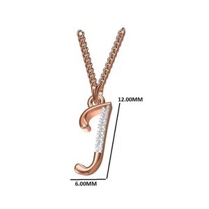 Joyful 'J' Diamond Pendant for Unisex Gold Plated Letter Fine Jewelry Pendants & Charms Classic Style for Parties - Product Image 3