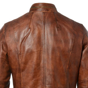 Veste en cuir chaude d'hiver de haute qualité pour hommes OEM coupe-vent à col montant avec logo personnalisé Tissu de rue populaire élégant Compétitif - Product Image 5