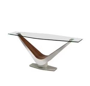 Modern Look Multi Color <strong>Console</strong> <strong>Tables</strong> With 3 Legs Clear Glass for <strong>Mirror</strong> <strong>Console</strong> Premium <strong>Tables</strong> in Cutout Shape for Home Decor - Product Image 4