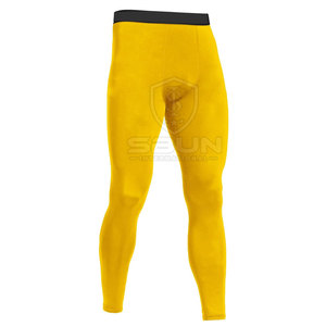 Latest Design Men Compression <b>Pants</b> Custom High Quality Full Length <b>Spandex</b>/Nylon Material Quick Dry Elastic Waist - Product Image 4