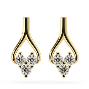 Pendientes colgantes de diseño con corte redondo, diamante cultivado en laboratorio de 1.05 quilates en platino, regalo de aniversario de boda - Product Image 2
