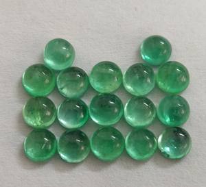 พลอยหลังแบนทรงกลม3มม. สีเขียวมรกตสีเขียวคุณภาพสูงจากธรรมชาติ - Product Image 2