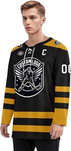 Kit de maillot de hockey sur glace d'usine tissu évacuant l'humidité à séchage rapide parfait pour les équipes de compétition jeunes et adultes - Product Image 5