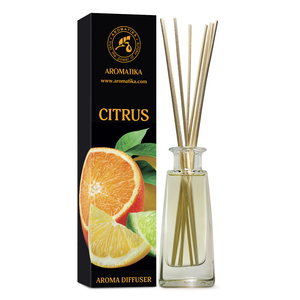 Aromatika Citrus <b>Reed</b> <b>Diffuser</b> 100ml Glass Bottle Fresh Scent Long Lasting Room Fragrance - Product Image 1