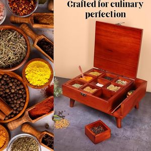 Contenedor de Especias de Madera de Sheesham Ecológico Hecho a Mano, Grosor Ajustable, Apto para Lavavajillas, Acabado Liso para Cocinas Elegantes - Product Image 3