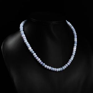 Collar de cuentas redondas lisas de ópalo azul natural hermoso collar de ópalo de caramelo collar de cuentas sombreadas de ópalo azul gargantilla hecha a mano - Product Image 3