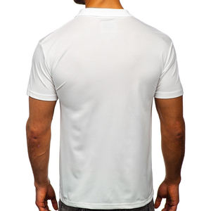 เสื้อเชิ้ตผู้ชายคุณภาพสูง ออกแบบเองได้ ทรงเข้ารูป ซิป ¼ ที่คอ แขนสั้น ผ้าฝ้าย 100% สำหรับกีฬากอล์ฟ สีพื้น - Product Image 4