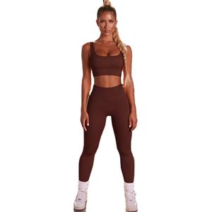 Conjunto de Yoga multicolor de verano para mujer, ropa deportiva para Fitness, gimnasio, traje para correr, sujetador corto, pantalones, Logo, cintura, ropa de ejercicio corta - Product Image 6
