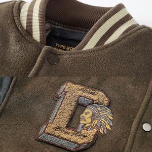 Chaqueta con letras de béisbol de chenilla bordadas de lana naranja Vintage para hombre, logotipo personalizado, soporte fino, equipo universitario personalizable para hombre - Product Image 6