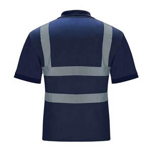 Camiseta Polo de Trabajo de Alta Visibilidad Reflectante para Hombre, Amarillo Fluorescente, Ropa de Trabajo Protectora de Alta Visibilidad para Verano para Guardias - Product Image 2