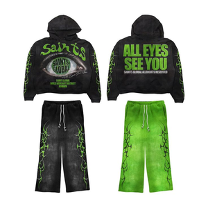 Survêtement unisexe tendance streetwear surdimensionné délavé à l'acide de qualité supérieure avec logo/design imprimé personnalisé - Product Image 1