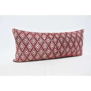 หมอนอิงพิมพ์ลายดอกไม้ปักลายวินเทจสีแดง16X36นิ้วสำหรับใช้งานบนพื้น - Product Image 3