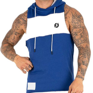 Comfortable Winter Gym Hoodie for Fitness Custom Color Bodybuilding Men Sleeveless Workout Plain Dyed Fleece with Laces - Product Image 1