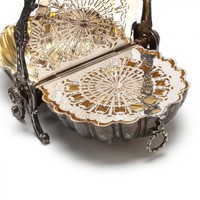 Boîte à biscuits pliante isotherme en forme de coquille Saint-Jacques, plaquée argent, chauffe-pains, style Art Déco, cuisine du XIXe siècle, Sheffield N SONS