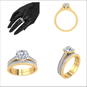 Elegante anillo clásico de oro de 10 quilates para mujer con 1.57Cts VS Clarity Lab Grown EF Color Diamond Jewelry - Product Image 2