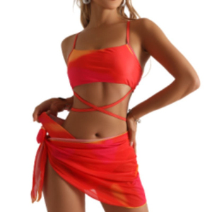 Nouveau maillot de bain bikini pour femmes à taille élastique, en spandex et polyester, impression par transfert thermique sublimé, durable, respirant, séchage rapide - Product Image 2