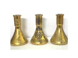 Cachimba de cristal de lujo de calidad superior, jarrón grabado al vacío dorado de 30 cm, efecto metálico, venta al por mayor, botella de cristal metálica, jarrón elegante - Product Image 2