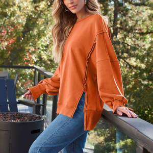 Sudaderas de cuello redondo de gran tamaño para mujer, sudaderas elegantes de manga larga hechas a medida, ropa de invierno Y2k para chicas adolescentes - Product Image 3