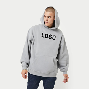 80% Algodón 20% poliéster aguanieve sudaderas con capucha de gran tamaño pulóver escote cruzado dobladillo acanalado puños cremallera-Up prenda teñida caída - Product Image 1