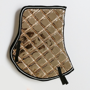 Golden Saddle Pads Wholesale <b>Dressage</b> Saddle Horse Blanket Customize Fabric Glossy Golden All Colors Available - Product Image 1