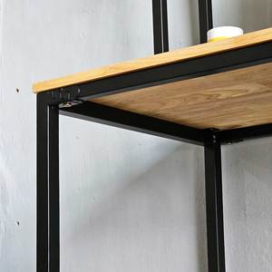 Rubber Wood & Iron Frame <b>Computer</b> <b>Desk</b> with Integrated Bookshelf (120x60x150cm) - Product Image 6