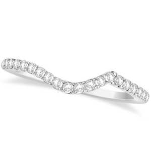 14K White Gold Bypass Engagement Ring & Curved Band <b>Bridal</b> <b>Set</b> 0.67ct Fine <b>Jewelry</b> <b>Sets</b> - Product Image 1