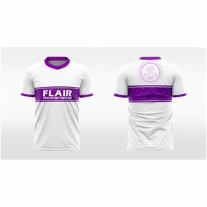 เสื้อฟุตบอลผ้าโพลีเอสเตอร์100% ออกแบบตามสั่งระบายอากาศความสบายด้านหน้าสั้นบริการ OEM - Product Image 5