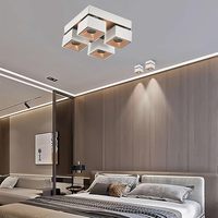 Plafonnier LED sur rail moderne pliable et réglable à angle de 36 degrés, 7W 12W, personnalisable, à intensité variable automatique, blanc, spot carré