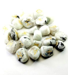 ชุดอักษรรูนคริสตัลรูปพระจันทร์สีรุ้งหินพลังงานจากนิกายวิคคาธรรมชาติสำหรับการทำนายและการทำสมาธิโดยสัญชาตญาณในการป้องกันไวกิ้ง - Product Image 4