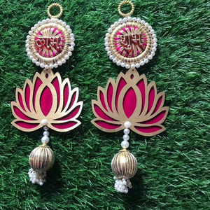 Trending Lotus Subh Labh colgante de pared para Diwali, Mandir y decoración festiva del hogar - Product Image 1