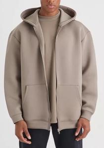Sudadera personalizada de algodón pesado de gran tamaño para hombre, sudadera con cremallera beige Premium básica personalizada, oferta al por mayor, tendencia 2024 - Product Image 3