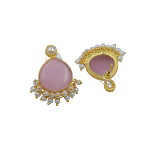 Offre Spéciale boucles d'oreilles en pierre plaquée or nouveau design boucles d'oreilles bijoux en laiton plaqué or faits à la main en gros - Product Image 3