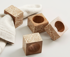 แหวนผ้าเช็ดปากไม้คลาสสิกทำมือ |   ที่ใส่ผ้าเช็ดปากไม้ฝังทองเหลือง |   ของตกแต่งโต๊ะในหลากหลายสีและแบบ - Product Image 2