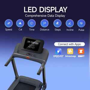 Tapis roulant avec freinage automatique et affichage LED de sécurité |   Tapis de course électrique pliable à inclinaison automatique 0%18% Vitesse 1-15m/h Garantie 3 ans - Product Image 3