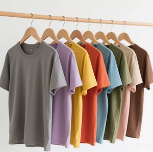 T-shirt tendance en coton 220 g/m² personnalisé pour hommes Chemises solides pour hommes T-shirt de créateur de luxe en coton épais imprimé pour le travail Marques célèbres - Product Image 3