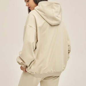 Logotipo personalizado Unisex Liso de gran tamaño 100% algodón Valentine Heavyweight Hoodie Grueso French Terry 350 Gsm Chándales en blanco - Product Image 5