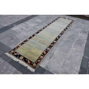 Alfombra turca de área grande, diseño clásico de retazos en verde y negro, Material de lana de 1,5x2,9 pies con respaldo de látex, nuevo modelo para sala de estar - Product Image 3