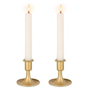 Portavelas de metal chapado en oro para el hogar clásico, mesa de boda o decoración de celebración festiva - Product Image 1