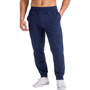 กางเกงวิ่งเอวสูงสำหรับผู้ชายกางเกงผ้าฝ้ายโพลีเอสเตอร์ทรงตรงเข้ารูปปกติ2024ออกแบบได้ตามต้องการ - Product Image 1