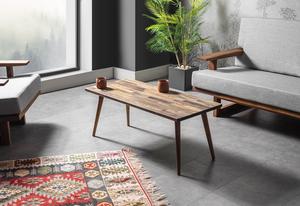 Table basse en noyer, style moderne du milieu du siècle, table basse rectangulaire, bois de noyer massif, meubles de salon, table rectangulaire - Product Image 5