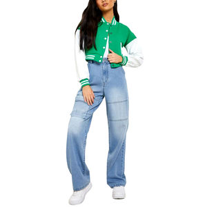 Chaqueta universitaria de calidad superior para mujer, manga larga acolchada, diseño de béisbol bordado, lana, poliéster, punto acolchado - Product Image 6