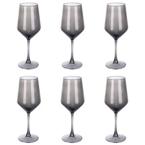 Set di 6 Bicchieri da Vino Affumicati Moderni da 510 ml, Design Rubino Sibilla - Product Image 1