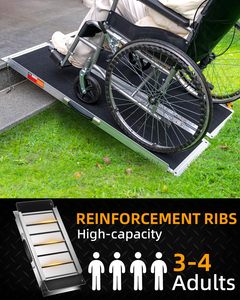 <span class=keywords><strong>Rampe</strong></span> portable antidérapante en aluminium pour fauteuils roulants, pour marches de maison, plateformes de chargement en aluminium et seuils de porte - Product Image 3
