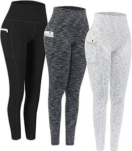 2024 High Quality Compression Fitness Women's Active Wear <b>Leggings</b> Pants 4 Ways Stretch Fabric Side Mobile Pockets - Product Image 3